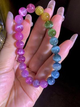 8.2mm单圈猫眼碧玺手串