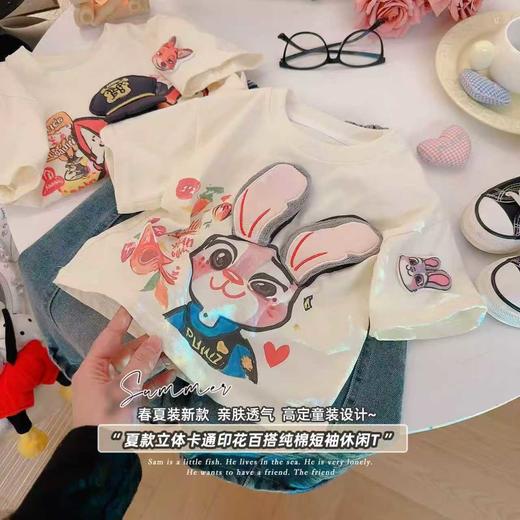 【💥萌翻全场39/件】儿童立体玩偶亲子短袖T恤夏装2026新款宽松韩版卡通上衣洋气外穿聚 商品图7