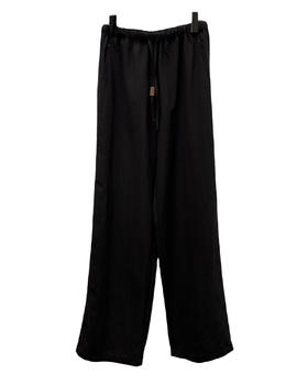 女款刺绣抽绳直筒长裤he014