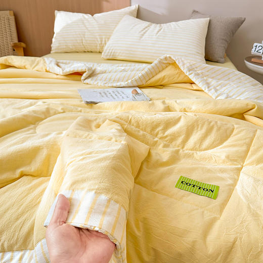【品牌直发】加倍生活 A类里外全棉纯棉色织水洗棉棉花夏被四件套-果色系列 4色可选 空调被夏凉被 商品图3