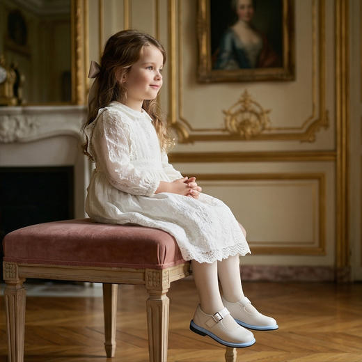 西班牙Little winkaa撞色玛丽珍复古学生鞋方头粉色百搭黑色学生小皮鞋LW43022 商品图10