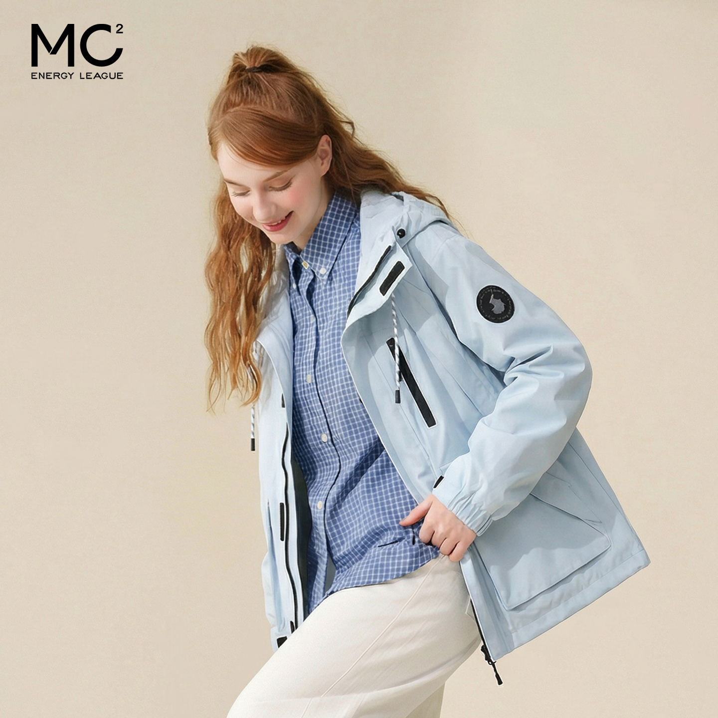 女装连帽大口袋中性款外套-006J5212003