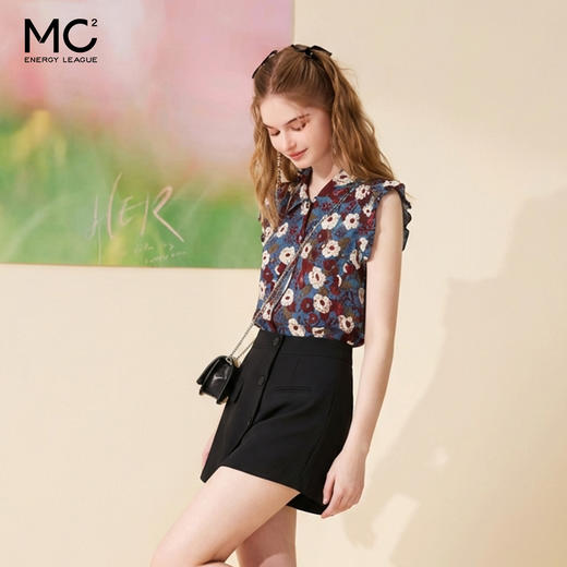 女装翻领印花衬衣配裙裤-1667S5223023 商品图0