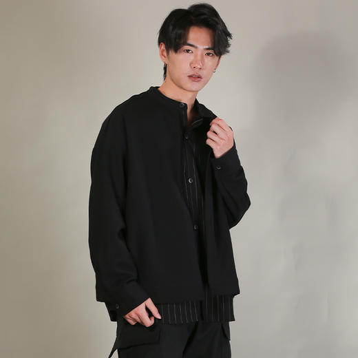 DRONKOO 2026 立领针织拼条纹两件套针织中厚开衫 商品图3