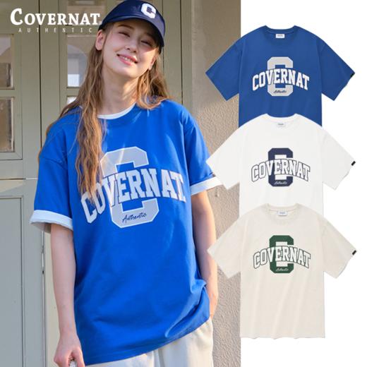 covernat韩国潮牌短袖T恤无性别拱形字母标简约休闲圆领上衣CO2302ST05 商品图0