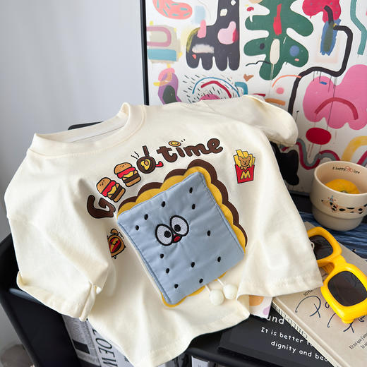 【💥萌翻全场39/件】儿童立体玩偶亲子短袖T恤夏装2026新款宽松韩版卡通上衣洋气外穿聚 商品图3