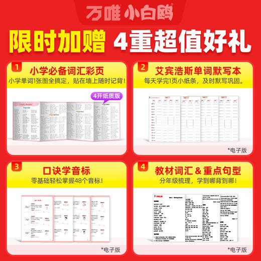 万唯小白鸥三四五六年级小学英语词汇速记小纸条家长必囤 商品图4