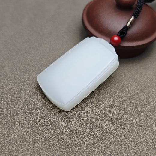精品！新疆和田玉且末料羊脂玉大气平安无事牌 228-12 商品图1