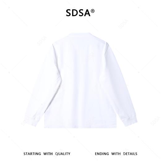 SDSA男士秋冬新款痞帅男装简约复古亨利领设计长袖T恤纯色百搭 商品图4