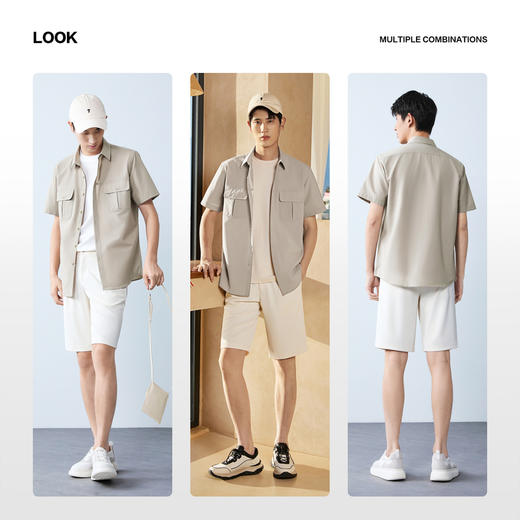 【工装衬衫】柒牌男装2026夏季泡泡纱肌理挺括潮流休闲短袖衬衫 130A70180 商品图2