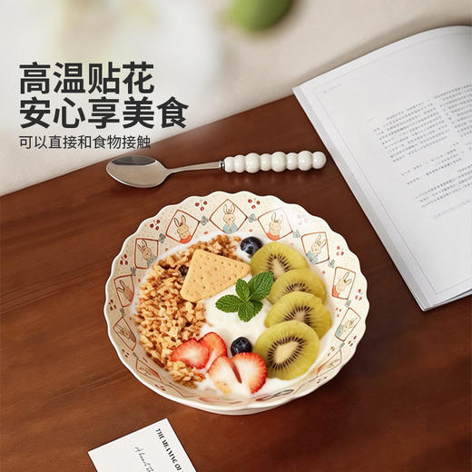 摩登主妇麻薯兔兔漂亮餐具盘子饭碗家用水果餐盘一人食碗具陶瓷汤碗酸奶碗 商品图2