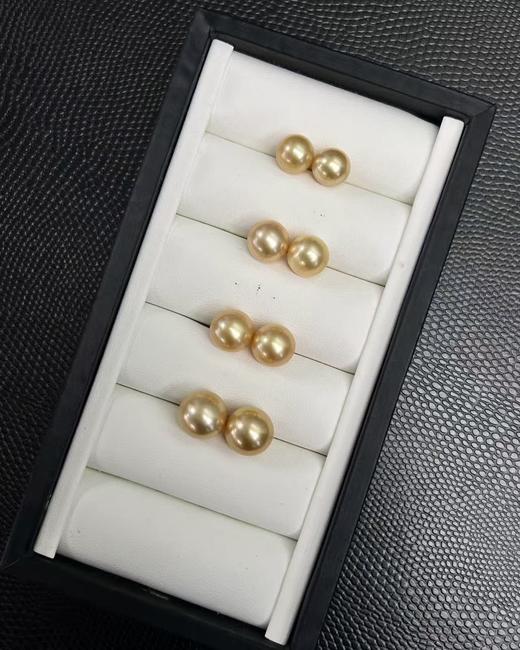 ⁶9-13mm【海水南洋金珠对珠 裸珠】一对 中金正圆微微瑕 镜面光 按照大小选择，裸珠有24小时鉴赏期，确认要联系工厂加工款式出证书【香港】SS06-QTT-XGZZ 商品图1