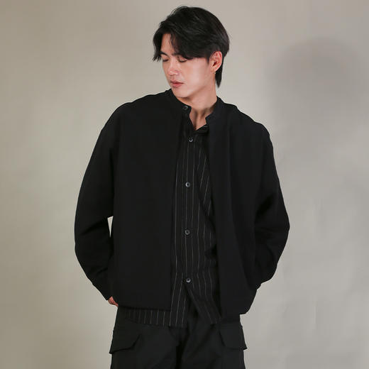 DRONKOO 2026 立领针织拼条纹两件套针织中厚开衫 商品图2