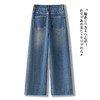 MYX蓝色阔腿牛仔裤2026年春季新款高腰垂坠感直筒裤显瘦休闲长裤女裤 商品缩略图1