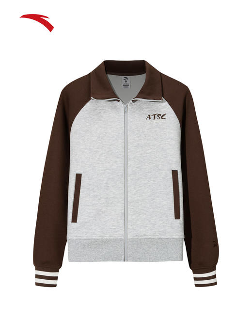 安踏学院风休闲外套女士2026春季新款撞色拉链卫衣上衣162618720 商品图0