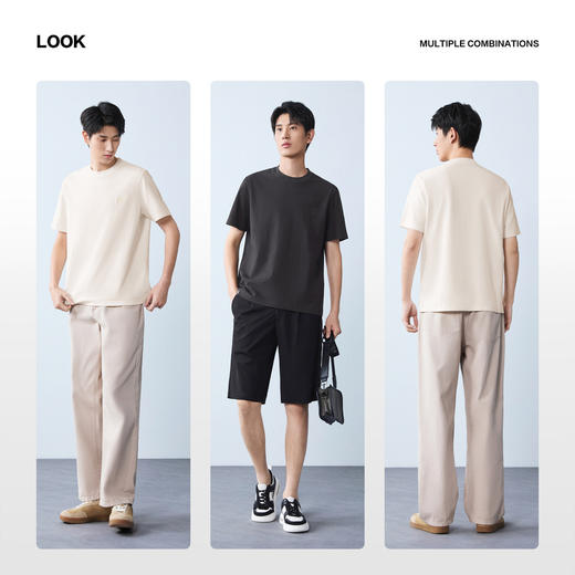 【提花T恤】柒牌男士26夏上新短袖T恤柔软舒适休闲百搭圆领上衣 130T72400 商品图2