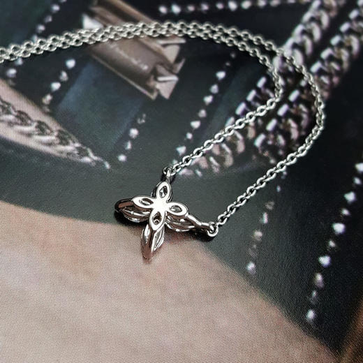 【95新】Tiffany & Co.蒂芙尼Victoria系列小号铂金满钻维多利亚四叶草项链 链长约41cm女士250226NJS02 商品图5
