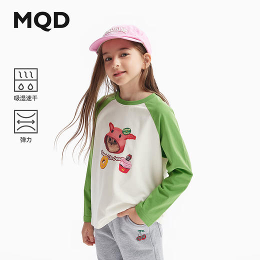 【MQD】童装女童秋款插肩袖印花甜美长袖T恤 商品图0