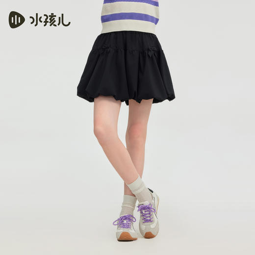 水孩儿童装速干短裙女童26夏季新款可爱风蝴蝶结半身裙大童花苞裙 商品图2