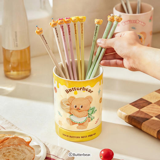 摩登主妇黄油小熊筷子筒 透气沥水|陶瓷材质|大容量 商品图1