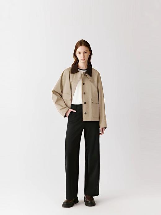 格桑米Gesamy美式巴恩风撞色领风衣 商品图4