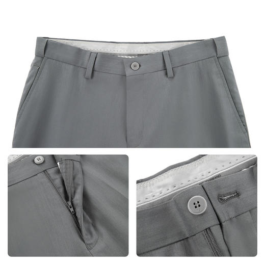 【犀牛褶/含莱赛尔/含桑蚕丝】柒牌2026春夏修身微弹商务混纺西裤 130H72360 商品图3