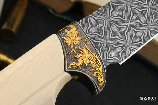 三希堂  现代刀系列  错金卷草小猎  未开刃 商品图7