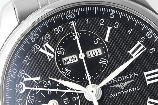 AF浪琴名匠8针月相功能腕表系列（搭载满血版一体机芯➕亚洲7751机芯）42MM精钢表壳经过抛光处理，延续了浪琴的优雅气质，表壳左侧隐藏了星期历的调节按钮 整个手表基于正品original原版开模❕❕ 商品图2