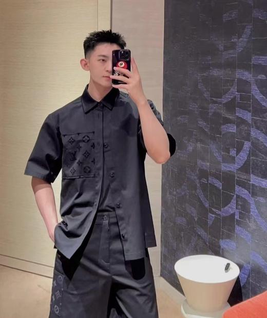 驴家 25ss植绒口袋印花短袖衬衫 男女同款（DY） 商品图2