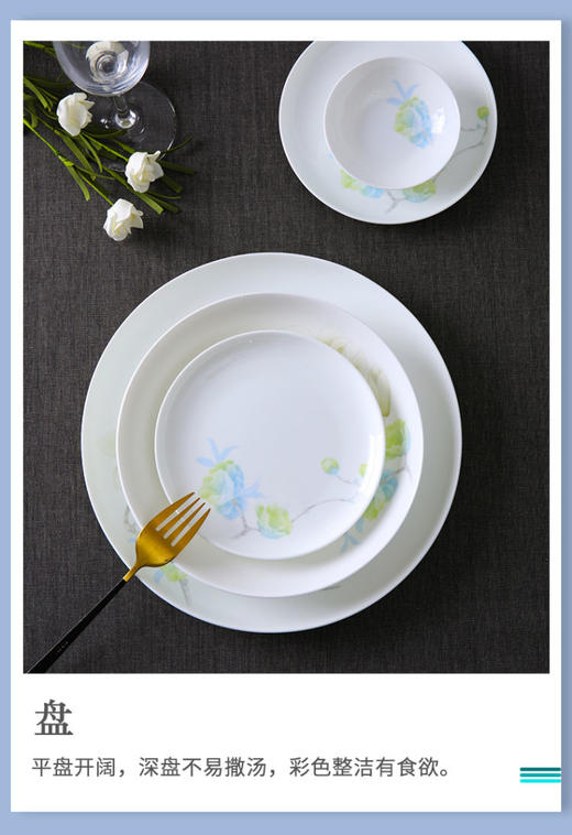 华光国瓷 春暖花开抗菌无铅餐具36头 商品图2