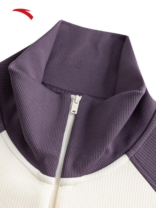 安踏学院风休闲外套女士2026春季新款撞色拉链卫衣上衣162618720 商品图2