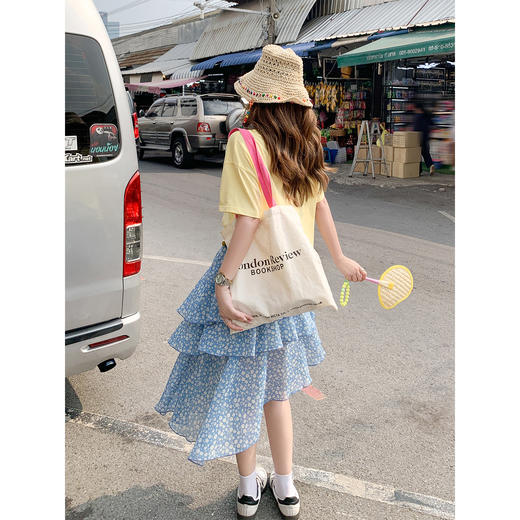 <曾小咸推荐>韩系碎花裙子不规则半身裙女 商品图4