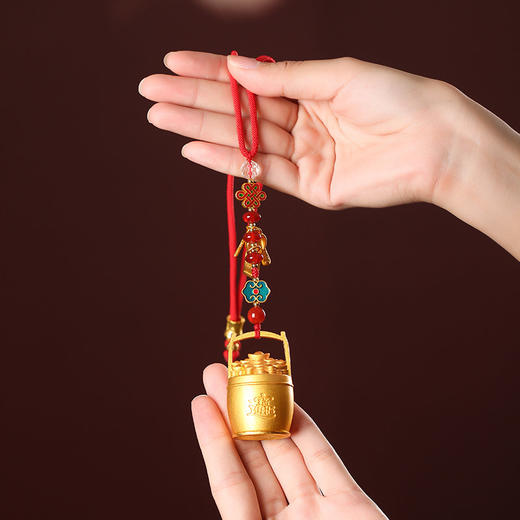 【祈愿吉品】吸金进宝一桶金车挂金玉满堂富贵无边汽车车载后视镜件 商品图1