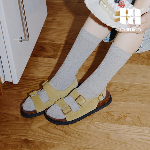 对面duimian博肯凉鞋复古休闲夏季露趾凉鞋 商品图3
