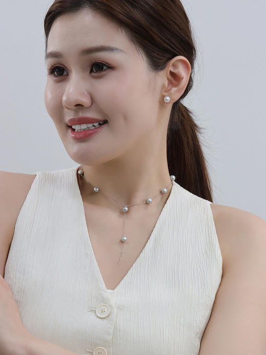 【挚友限定】满天星-18K金真多麻色Akoya珍珠项链7-7.5mm 商品图7