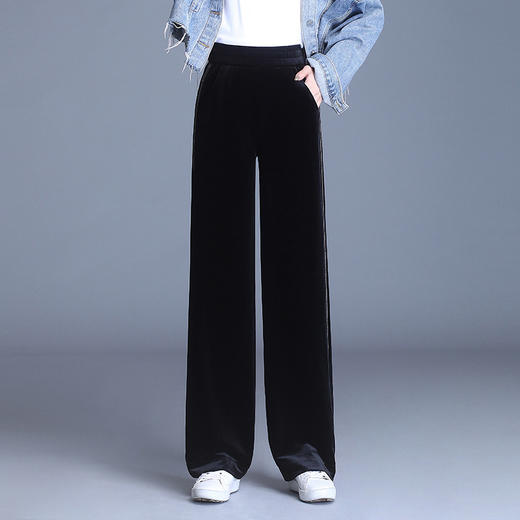 MYX金丝绒阔腿裤女装春秋季2026年新款垂感宽松直筒休闲裤 商品图0