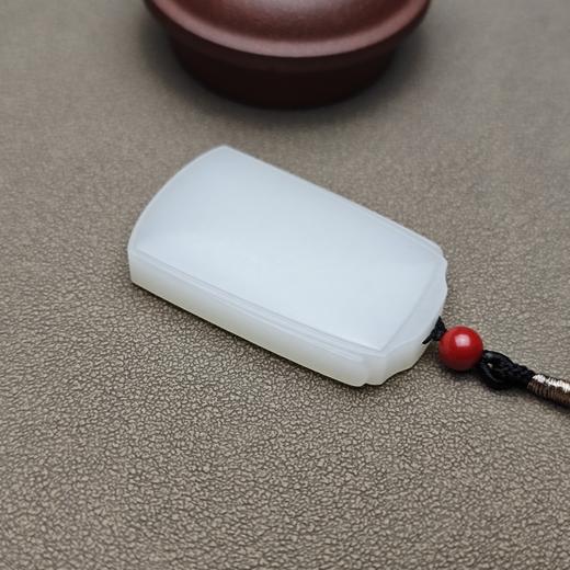 精品！新疆和田玉且末料羊脂玉大气平安无事牌 228-12 商品图4