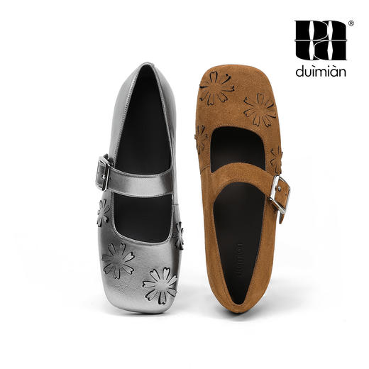 对面duimian方头玛丽珍春夏新款单鞋复古皮鞋 商品图4