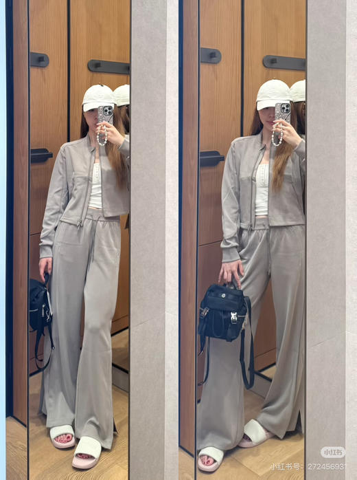 32-1极限特惠 自留 大爆款 lulu全新螺纹拼接 阔腿休闲裤 运动长裤 磨砂磨绒体感 炒鸡好穿 商品图5