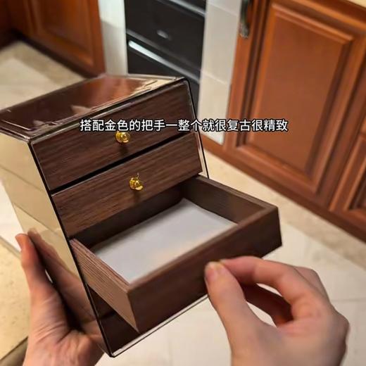 仅售💰39！出口韩国订单❗️【MuseMate胡桃木纹五层首饰收纳盒】 ✅小巧不占地方，足足5层大容量💎项链、手链、耳钉、耳环、戒指..通通帮你收纳整齐​ ​ 商品图2