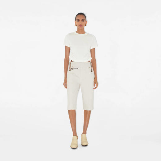 BURBERRY 巴宝莉 女士马术骑士徽标刺绣 Festival 棉质圆领短袖T恤 白色 8109184 B8764 商品图3