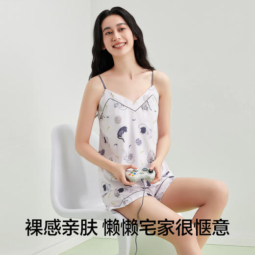 【M-2XL】【有棵树】女士夏季吊带短裤睡衣套装 商品图6