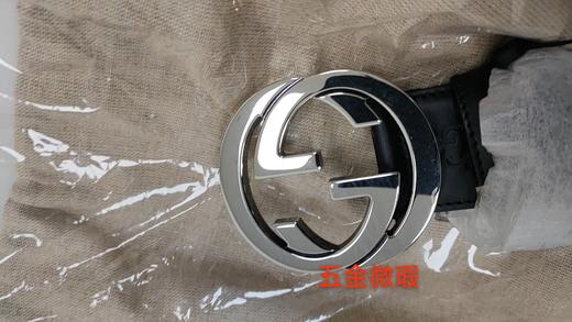 411924CWC1N1000105 古驰GUCCI 【双G带扣黑色压花】男女同款互扣式休闲商务4CM皮带【105cm】 商品图5