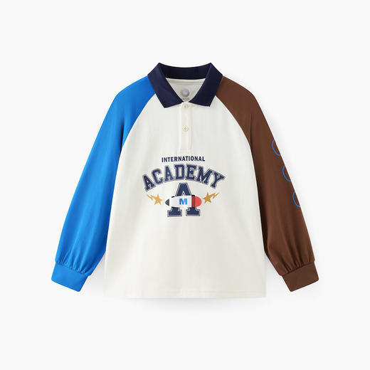 【MQD】男童POLO衫春季新品儿童长袖T恤胶印撞色上衣 商品图4