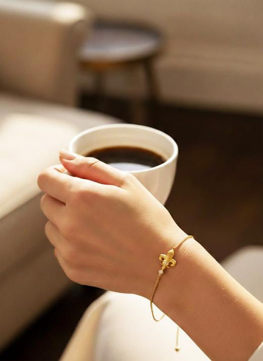 金色鸢尾重工拉丝吊坠项链/手链   绝美光华 银镀金首饰  （非质量问题 不退不换） 商品图3