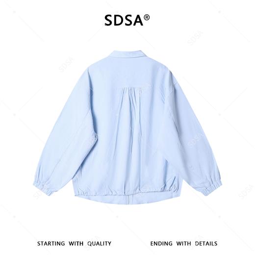 SDSA男装2026新款高贵轻奢韩版简约纯色拉链翻领长袖衬衫百搭衬衣 商品图4