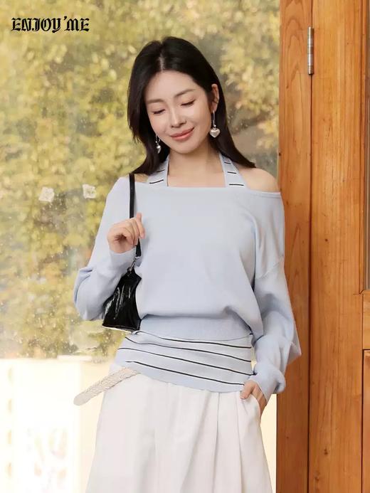 【门店同款】ENJOY春季“柔权主义”挂脖两件套针织上衣 169244772 商品图3