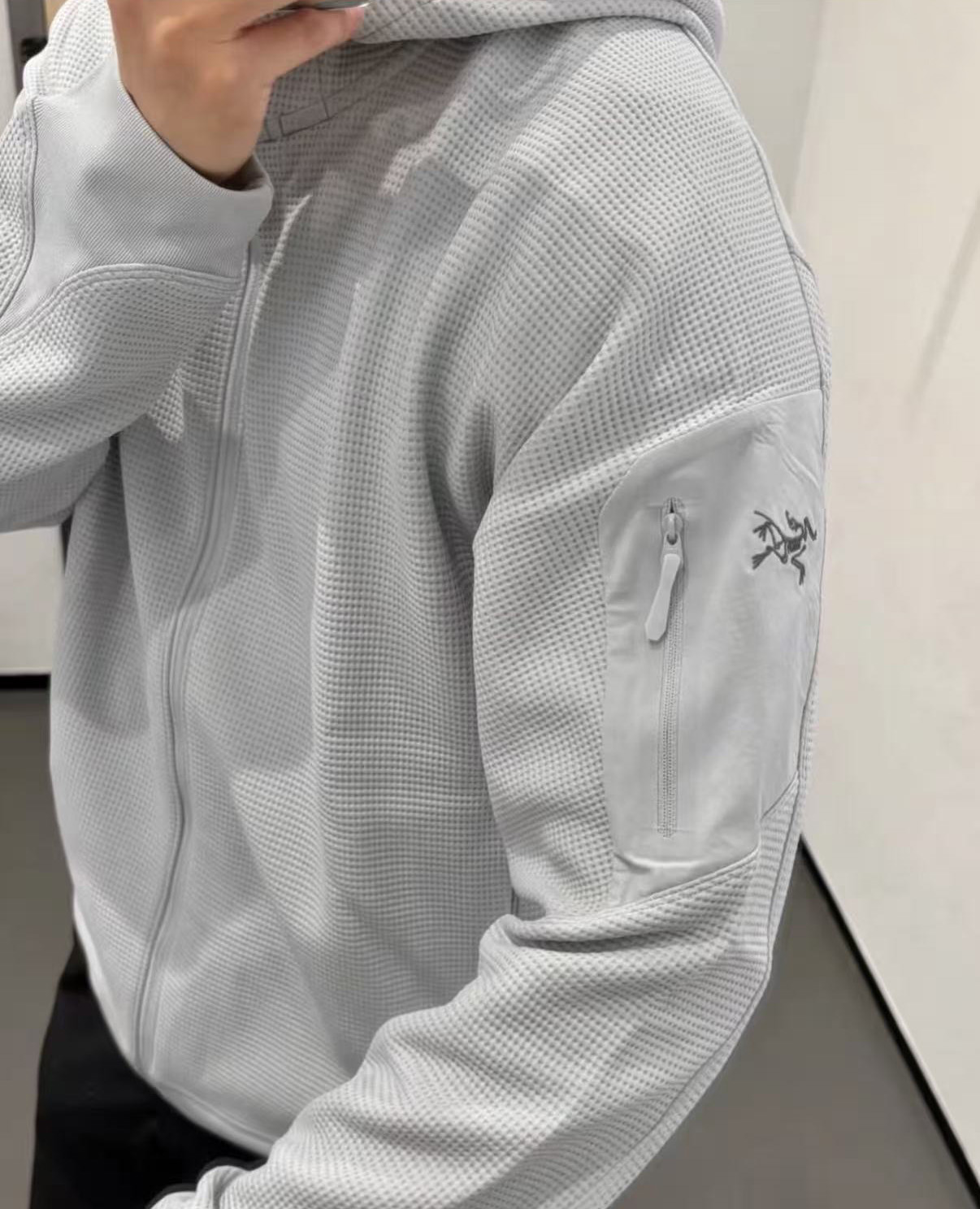 【ctx1】开春新款男子运动休闲华夫格软壳连帽外套！！