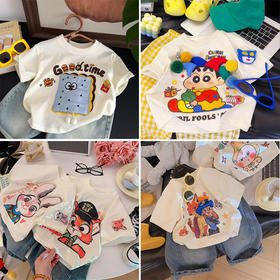 【💥萌翻全场39/件】儿童立体玩偶亲子短袖T恤夏装2026新款宽松韩版卡通上衣洋气外穿聚