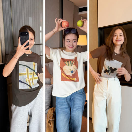 2603104   “油画Tee” 匹马棉 小禾新品 商品图0